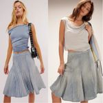 Free People  Country Western Bohemian Striped Ombre Candace Midi Skirt Size Small Photo 3