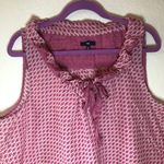 Gap Blouse Pink & Cream Patterned Sleeveless Ruffle Bow Blouse Sz XXL EUC Photo 3