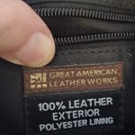 Great American Leather Works Black Crossbody Shoulder Bag 100% Leather 8x9x2 Photo 5