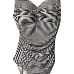 Nip Tuck Swim Navy & White One Piece Multi Fit Cup Bathing Suit USA Size 4 Photo 0