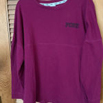 PINK - Victoria's Secret  VS long sleeve love pink top in  maroon burgundy sz small Photo 0