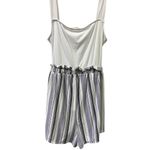 Ultra Flirt  Purple and White Striped Sleeveless Shorts Romper Womens Large Photo 8