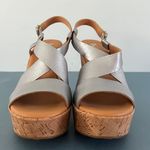 Kork-Ease Korks by Metallic Silver Strappy Cork Wedge Platform Sandals Photo 3