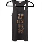 Sport-tek 🔵 SALE 3/$25 SLAY ALL DAY THEN ROSE GRAY GOLD GRAPHIC RACERBACK TANK Photo 1