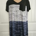 SheIn Curve Colorblock t shirt Dress Gray Black Blue 0X Pocket Photo 0
