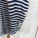 J. Crew Striped Silk Button Up Long Sleeve Shirt Blouse Blue White Small Photo 5