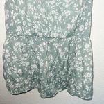 E & M  Juniors Green Floral Babydoll Smocked Back Adjustable Strap Tank Top Photo 3