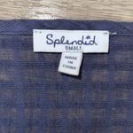 Splendid Womens Blouson Long Sleeve Ruffle Tassel Peasant Blouse Top Navy Small Photo 6