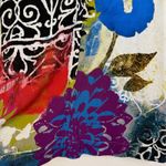 Simply Art Dolcezza Top Womens Medium Button Up Shirt Floral Artsy Boho Shell Red Photo 9