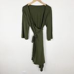 Caden Lane Solid Olive Green Bamboo Knit Maternity Postpartum Robe One Size Size undefined Photo 1