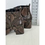 Time & Tru Womans  Brown Black Snake Print Side Zip Block Heel Ankle Boots 11 Photo 3