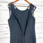 Tahari Black Sleeveless Midi Cocktail Dress Sequin Flowers Size 8 Medium Photo 7