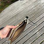 Coach Light Khaki & Chalk White Signature Slim ZIPPY Wristlet Wallet Photo 5