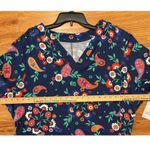 Croft & Barrow 3X Midi Dress Floral Belted Blue Stretch Work Boho V-neck New Photo 7