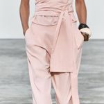 ZARA  NWT 100% cotton bow tie wrap poplin pink top Photo 6