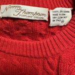 Norm Thompson Vintage 100% 2 Ply Cashmere Red Cable Knit Sweater Women’s Medium Photo 4