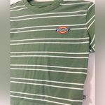 Dickies  Green Stripes Baby Tee Cropped Size Medium Photo 1