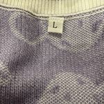 Purple White Cropped Sleeveless Mushroom Design Sweater VestWomen's Size Large Photo 3