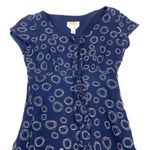 Talbots  100% Silk Midi Dress‎ Blue Short Sleeve Side Zip Sheath Women's Size 2 Photo 6