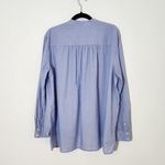 Ann Taylor  Womens Blue Pinstripe Buttondown Shirt Size Large Photo 1