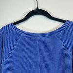Ariella Women's High Low Long Sleeve Top Royal Blue Shirt Ribbed Stretch Medium Photo 8