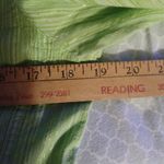 Nine & Co. womens small green w metallic thin stripes button up long sleeve Photo 2