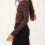 Free People brown snow bunny off the shoulder top M Photo 5