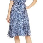 Eliza J Eliza J Leopard Print Faux Wrap Dress in Blue Lyst plus size 20W Photo 0