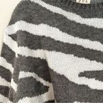 POL  Prudencia Zebra Sweater Women's Small Gray White‎ Animal Print Crewneck Photo 4