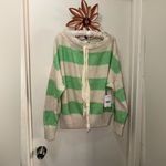 Free People Mint and Cream Striped Crew Neck Sweater Photo 1