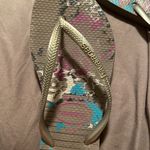 Havaianas  Silver Floral Flip Flops Photo 1