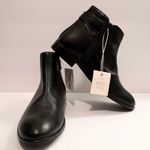 NWT Anna Lenci Black Leather Ankle Bootie Buckle Zipper Sleek Old Money Luxury Size 6 Photo 0