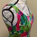 Nine West Green Floral Print Pleated Dress 4 Photo 6