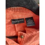FIELD MANOR Textured Button Cropped Coral Riding Militia Jacket Large Bohemian Orange Photo 2