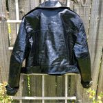 ASOS  Black Patent Leather Embossed Jacket Moto Style 12 Photo 4