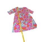 NWT Grooviest Blooms Retro 60s Floral Mini Dress Tunic Pink Orange Aqua Small Blue Photo 5