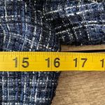 ZARA  Womens Tweed‎ Off The Shoulder Square Neck Long Sleeve Top Blue Small NWT Photo 8