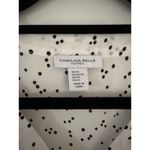 Carolina belle  Montreal White Black Polka Dot Cow Print V-Neck Blouse Top Sz XS Photo 2