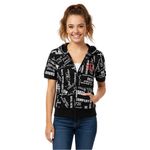 Feathers Royal Motor Company Short Sleeve Full Zip Hoodie Medium Black Photo 14