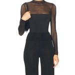 SER.O.YA Brandi Bodysuit in Black Large New Womens Long Sleeve Mesh Top Photo 0