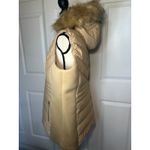 Michael Kors Puffer Vest Faux Fur Hood Beige Cheetah Print MK Logo 1X NWOT Photo 2