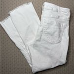 Seven7  White Mid Rise Vintage Boot Denim Jeans with Fringed Hem Photo 1