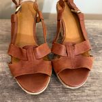 Franco Sarto  Crispin Wedge Brown Leather Sandals Shoes Women’s Size 7.5 Photo 3