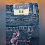 Funky Vintage 90s B. Cool Italian Made Bling Cuff Jeans! Blue Size 14 Photo 5