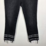 Driftwood Colette Straight Crop Embroidered Snake Print Jeans Washed Black Sz 28 Photo 5