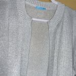 J. McLaughlin  Cardigan Womens XL Metallic Knit Open Front Pockets Shimmer Sparkle Photo 14