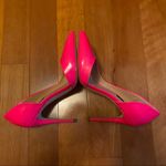 AQUA “DION” HALF D'ORSAY PINK NEON PATENT HEELS 8 Photo 3
