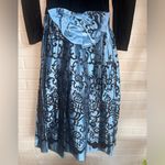 Jessica McClintock VINTAGE Black Velvet Bodice Taffeta Blue Skirt 4 Photo 9