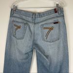 7 For All Mankind Dojo Wide Leg Flare Jeans Light Wash Denim Photo 4