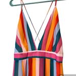 Essue  size medium striped midi dress lined spaghetti straps plunging v-neck NWT Photo 2